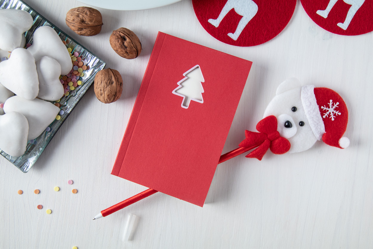 długopis z motywem świątecznym, miś Tidil