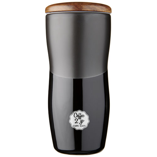 Dwuwarstwowy kubek ceramiczny Reno o pojemności 370 ml