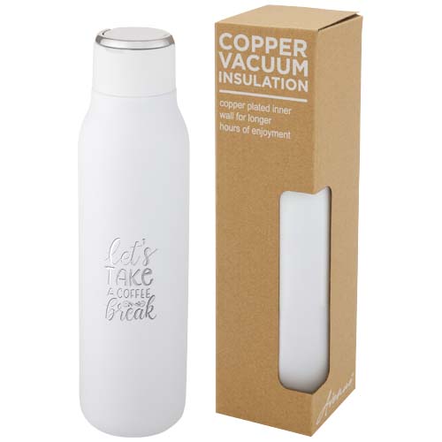 Miedziana butelka izolowana próżniowo Marka o pojemności 600 ml z metalową pętelką