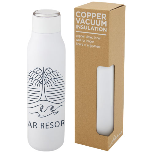 Miedziana butelka izolowana próżniowo Marka o pojemności 600 ml z metalową pętelką