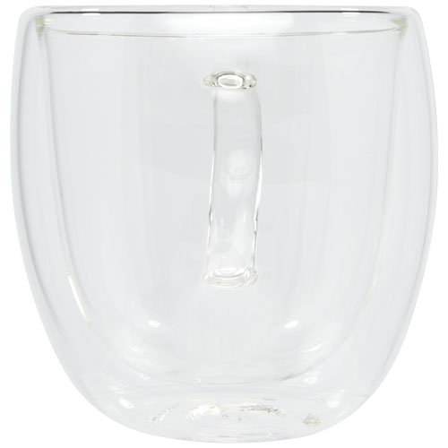 Manti 2 sztuki, szklany kubem o podwójnej ściance o pojemności 250 ml z bambusową podkłądką