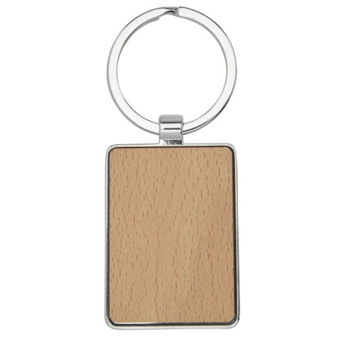 Prostokątny brelok do kluczy Mauro z drewna bukowego