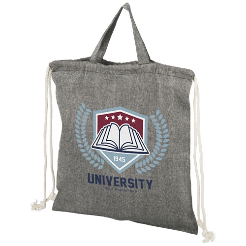 Plecak Pheebs z bawełnianym sznurkiem ściągającym z recyklingu o gramaturze 150 g/m²