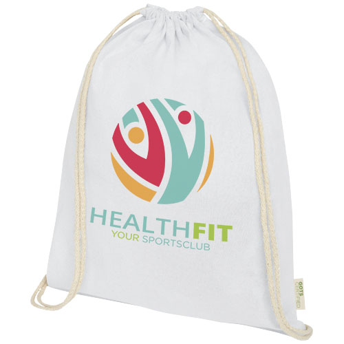 Plecak ściągany sznurkiem Orissa z bawełny organicznej z certyfikatem GOTS o gramaturze 140 g/m²