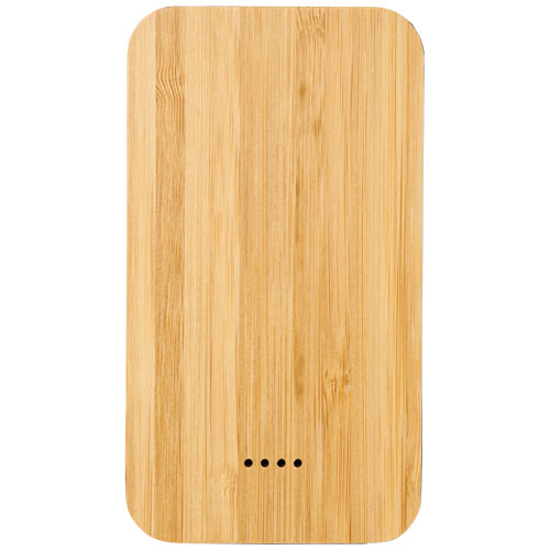 Bambusowy/materiałowy bezprzewodowy powerbank Future 6000 mAh