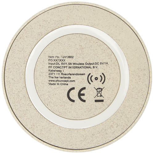 Bezprzewodowa ładowarka indukcyjna Naka o mocy 5 W ze słomy pszenicznej