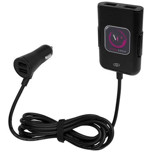 Pilot podwójna ładowarka samochodowa z podwójnym przedłużaczem ładowarki dla tylnych siedzeń QC 3.0