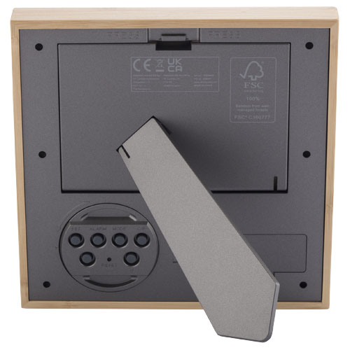 Sasa bambusowa ramka na zdjęcia ze stacją pogodową