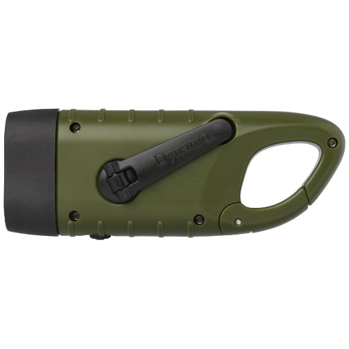 Helios latarka solarna z dynamem i karabińczykiem wykonana z tworzyw sztucznych pochodzących z recyklingu