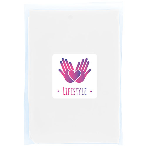 Mayan jednorazowe poncho przeciwdeszczowe z recyklingu z certyfikatem GRS, z pokrowcem do przechowywania