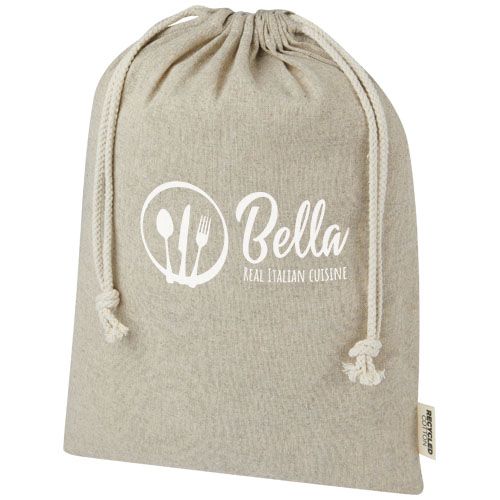 Pheebs torba na prezent z bawełny z recyklingu o gramaturze 150 g/m² i z certyfikatem GRS, duża o pojemności 4 l