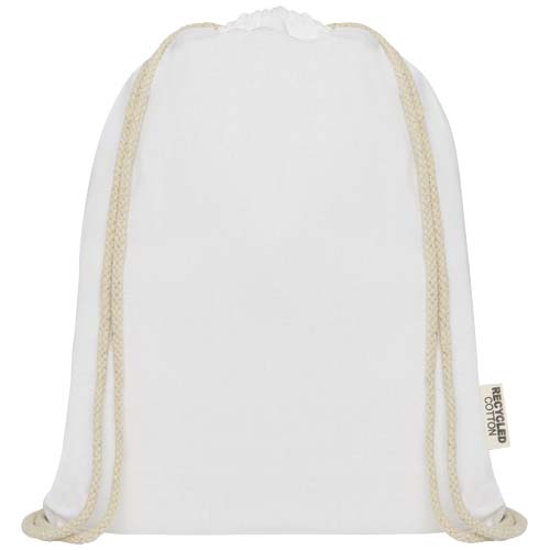 Oregon ściągana sznurkiem torba na zakupy z bawełny z recyklingu z certyfikatem GRS 140 g/m²